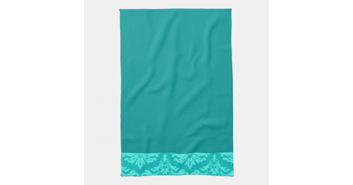 Fancy Dark Teal Kitchen Towels Zazzle