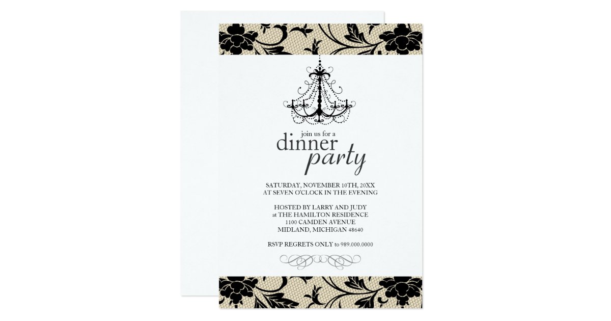 fancy dinner party invitations zazzle fancy dinner party invitations