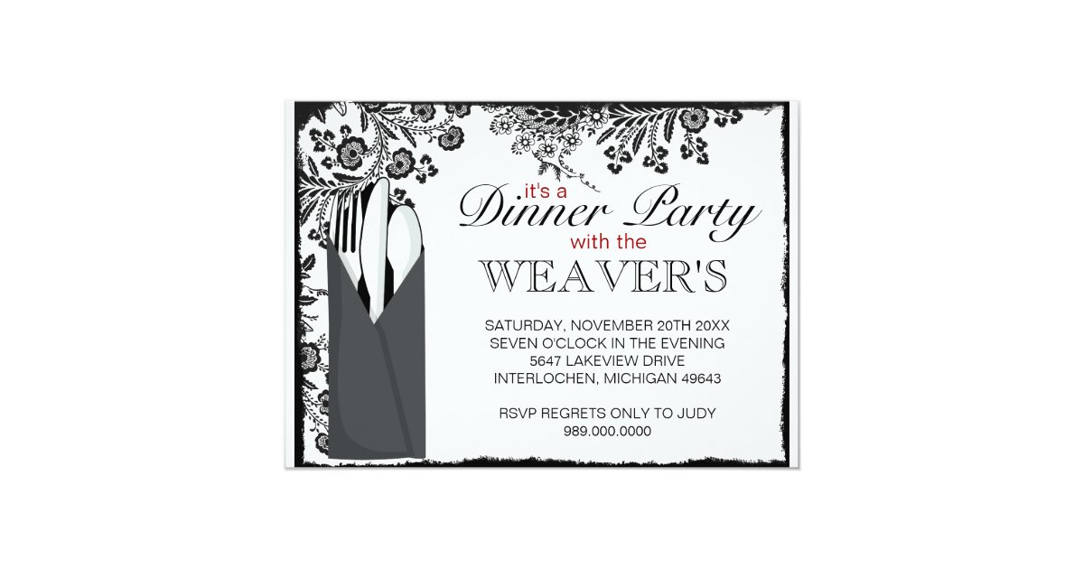 fancy dinner party invitations zazzle fancy dinner party invitations
