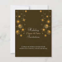 Fancy Elegant Gold Yellow Christmas Decorations invitation