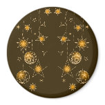 Fancy Elegant Gold Yellow Christmas Decorations Refrigerator Magnet