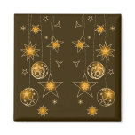 Fancy Elegant Gold Yellow Christmas Decorations Refrigerator Magnets
