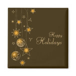 Fancy Elegant Gold Yellow Christmas Decorations Refrigerator Magnets