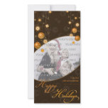 Fancy Elegant Gold Yellow Christmas Decorations on Photo Card