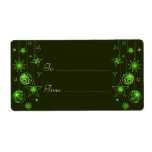 Fancy Elegant Green Christmas Decoration Tag Custom Shipping Label