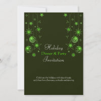 Fancy Elegant Green Christmas Decorations invitation
