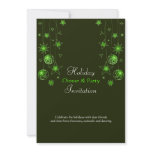 Fancy Elegant Green Christmas Decorations Invitations