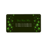 Fancy Elegant Green Christmas Decorations Address Label