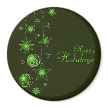Fancy Elegant Green Christmas Decorations Magnets