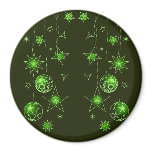 Fancy Elegant Green Christmas Decorations Magnets