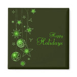 Fancy Elegant Green Christmas Decorations Magnet