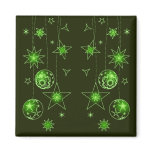 Fancy Elegant Green Christmas Decorations Refrigerator Magnet