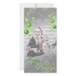 Fancy Elegant Green Christmas Decorations Customized Photo Card