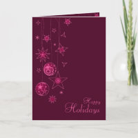 Fancy Elegant Pink Christmas Decorations card