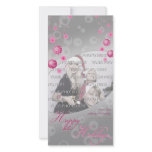 Fancy Elegant Pink Christmas Decorations Picture Card