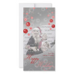 Fancy Elegant Red Christmas Decorations Photo Card