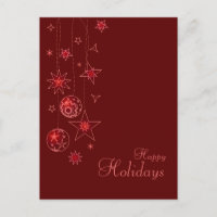 Fancy Elegant Red Christmas Decorations postcard