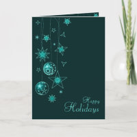 Fancy Elegant Turquoise Christmas Decorations card