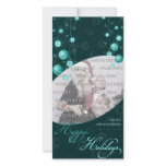 Fancy Elegant Turquoise Christmas Decorations on D Customized Photo Card