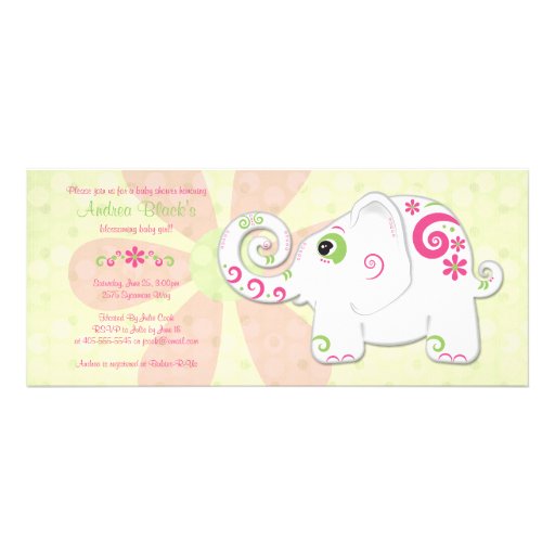 Fancy Elephant Baby Shower Invitation