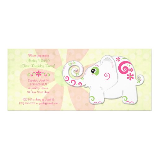 Fancy Elephant Birthday Party Invitation