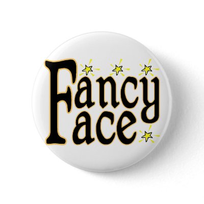 Fancy Face Pinback Button by goldnsun