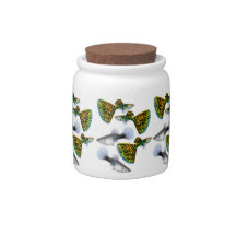 Fancy Fantail Guppies Candy Jar
