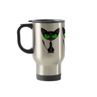 Fancy Feline Black Cat Travel Mug mug