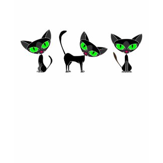 FancyFelineBlackTimesThreeshirt