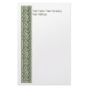 Fancy Filled Celtic Knots Green stationery