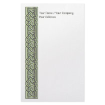 Fancy Filled Celtic Knots Green stationery