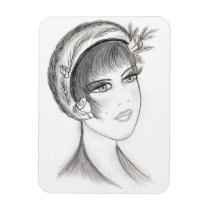 Fancy Flapper Rectangle Magnets