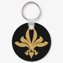 Fancy Fleur De Lis Key Chain keychains by figstreetstudio Fancy Fleur De Lis Key Chain keychains