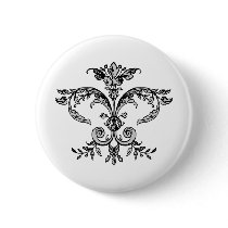 Fancy Fleurish BW Buttons