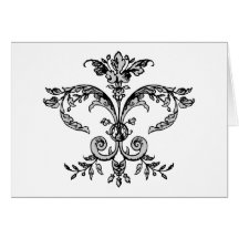 Fancy Fleurish BW Cards
