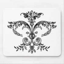 Fancy Fleurish BW Mouse Mats