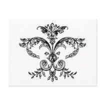 Fancy Fleurish BW Post Cards