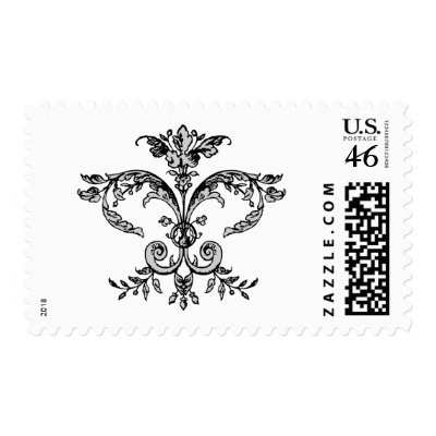 Fancy Fleurish BW Stamps