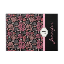 Fancy Floral Flourish Monogram Folio Covers For iPad Mini