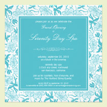 Fancy Floral Grand Opening Invitation (aqua) invitations
