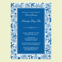 Fancy Floral Grand Opening Invitation (cobalt) invitations