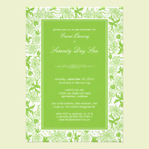 Fancy Floral Grand Opening Invitation (green) invitations