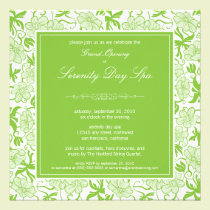 Fancy Floral Grand Opening Invitation (green) invitations