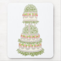Fancy Floral Party Cake Mousepad by twopurringcats Fancy Floral Party Cake Mousepad