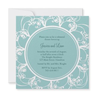 Fancy Floral Rehearsal Dinner Invite (turquoise) zazzle_invitation