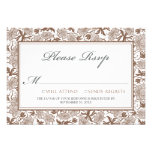 Fancy Floral RSVP Card (chocolate) Custom Announcements