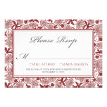 Fancy Floral RSVP Card (cranberry red) Custom Invite
