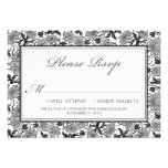 Fancy Floral RSVP Card (ebony) Custom Invitation