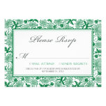 Fancy Floral RSVP Card (emerald green) Personalized Invite