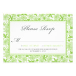 Fancy Floral RSVP Card (green apple) Announcements